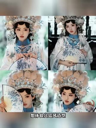 南昌滕王阁旅拍汉服古风发饰假发髻戏曲宫廷风扯片子宋制云鬓假发包#一秒get室友换季好物 #我的秃头有救啦