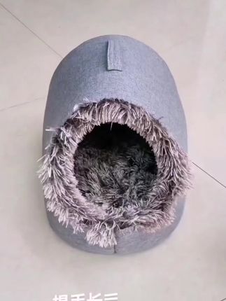 加厚封闭式手提猫窝长毛拖鞋造型可拆洗冬季宠物保暖防寒萌宠好物#手提猫窝#猫窝推荐 #窝猫窝@D0U+小肋手