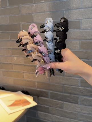 【紫霞仙子】水晶串珠网纱发箍高颅顶碎发整理神器带齿防滑头饰#头饰发饰美出高级感 #发箍这样戴好美