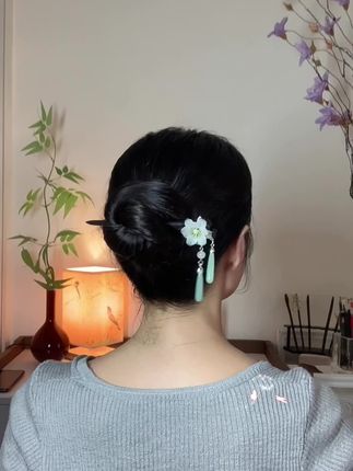 #发簪盘发 #古风发簪