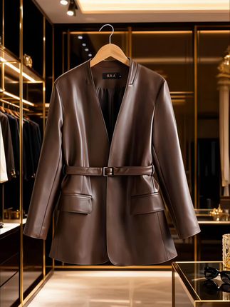 “这款咖色真皮西装外套,腰带收腰超显气质,高级感拉满!职场通勤、日常出街都能穿,谁穿谁好看,赶紧入手!”#穿搭女装 #时装穿搭 #穿搭搭配 #时尚潮流 #时尚感穿搭
