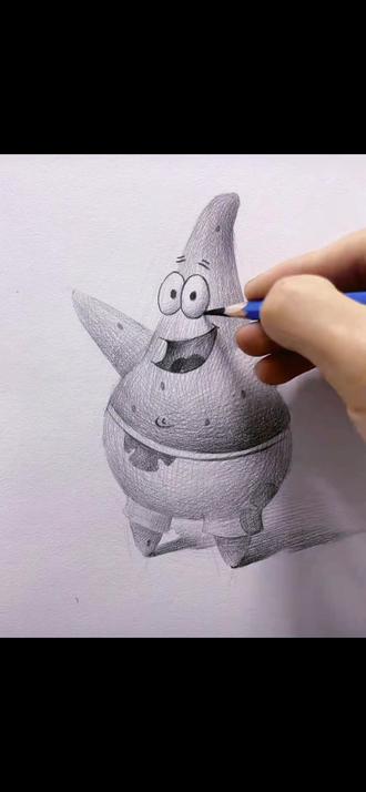 沉浸式画个素描派大星#跟着抖音学画画 #画画 #每日分享 #画画教程 #创艺番茄