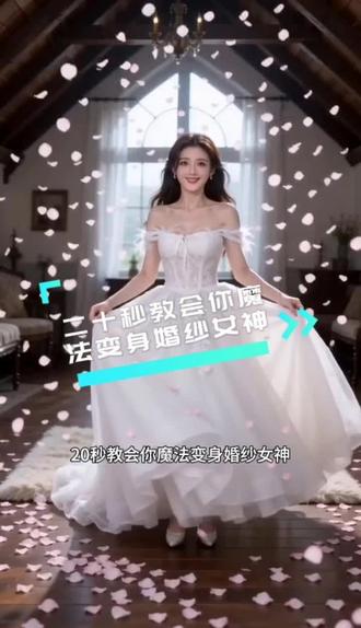 #即梦AI 花瓣魔法变身婚纱女神教程来喽 #AI教程 #女神AI短视频教程