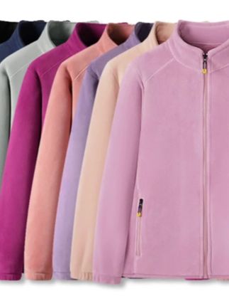 TAFE秋冬季情侣款休闲户外奥利绒外套立领开衫加绒加厚保暖抓绒衣