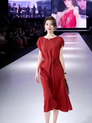 #桑蚕丝连衣裙 夏季新款时尚气质桑蚕丝裙子#穿搭
