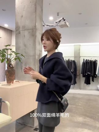 #韩系大翻领#绵羊毛外套#宽松显瘦#休闲百搭#秋冬穿搭