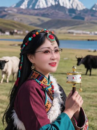 世间女子,皆是花朵,不管你是不是卓玛,但愿我们都有一颗初心,热爱生 活,好好爱自己,眼里长着太阳,笑里全是坦荡 #民族风#一键融脸挑战#AI草原卓玛