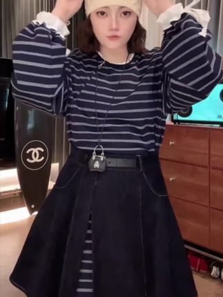 欧货高品早秋条纹拼接假两件设计连衣裙 #秋冬假两件连衣裙#高级感穿搭 #显瘦穿搭#高端女装#谁穿谁好看