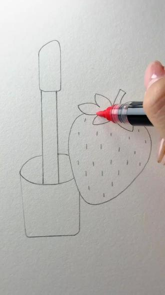 丙烯马克笔画☞唇釉#解压#治愈#丙烯马克笔#声控