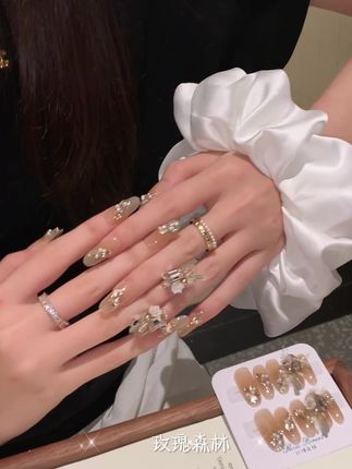 香槟气质高级感美甲#美甲 #穿戴甲