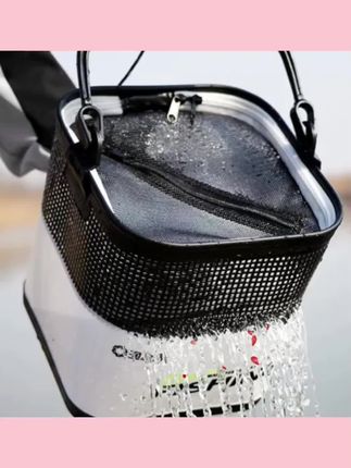 #渔具用品 渔之源新型钓鱼折叠打水桶路亚活鱼桶透明野钓手提户外专用钓鱼桶#户外垂钓 #钓鱼打水桶 #活鱼桶 #路亚野钓