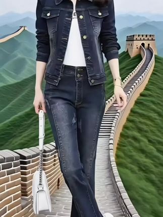 #无限回购的宝藏单品 #牛仔裤套装#谁穿谁好看#穿出自己的风格