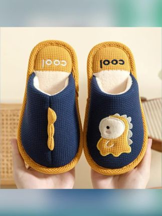 秋冬季儿童棉拖鞋男童居家室内中大童卡通保暖加绒小男孩宝宝拖鞋#拖鞋 #儿童棉拖鞋