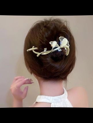 哈韩宅物高级感银杏叶发夹女后脑勺发卡扭扭夹盘发青蛙扣网红#种草 #爱了爱了 #今日分享 #分享 #时尚饰品