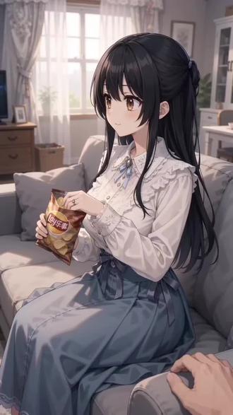 我也想吃那个薯片嘿嘿#老婆#番石榴人偶#突破次元壁#日常#萌物