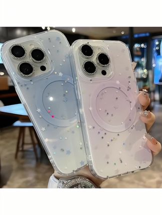 #苹果手机壳 适用苹果系列iPhone16新款手机壳小众风蓝色星星闪粉半包大孔磁吸 #苹果15手机壳 #苹果16手机壳 #苹果14手机壳 #苹果13手机壳