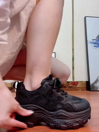 新款时尚百搭厚底老爹鞋#好穿不累脚 #上脚舒适 #百搭鞋子 #透气舒适 #新款老爹鞋