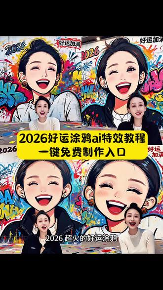 2026好运涂鸦ai特效教程来了#剪映 #2026好运涂鸦 #2026好运涂鸦写真教程 #2026我一毛钱都不会放过 #好运
