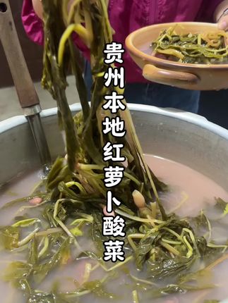 贵州小红油萝卜酸菜,酸酸爽爽脆脆嫩嫩,又酸又脆又嫩又新鲜又好吃,都是新鲜打包给发货 #妈呀太好吃了