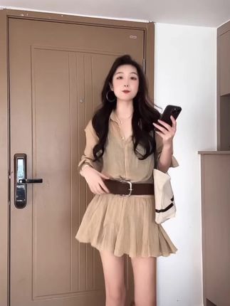 #好物推荐🔥 #好看的衣服都在这里 夏季新款女装衬衫连衣裙假两件拼接短袖衬衫百褶短裙+腰带 8829##爆款热卖中 #连衣裙穿搭 #上热门🔥
