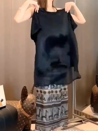 #女装穿搭 #休闲拼接短袖T恤#夏季新款#谁穿谁好看