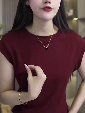 【面膜T】夏季百搭显瘦小飞袖设计感无袖t恤女士短袖纯色爆款258@DOU+小助手 @DOU+好生意 @DOU+上热门
