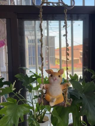 可爱秋千兔子千庭院阳台花园艺户外悬挂装饰摆件树上动物吊挂件#兔子挂件 #上热门🔥 #好物推荐🔥 #超萌 #爱了爱了