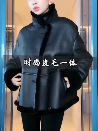 DR杨圣坤2025新款暗夜黑精灵’大翻领皮毛一体外套DR2410-0511#穿搭 #强烈推荐 #皮毛一体外套 #气质这一块拿捏死死的 #热门 @DOU+上热门 @DOU+小助手