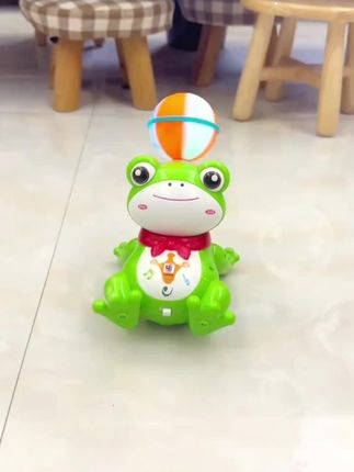 儿童电动炫技顶球青蛙,音乐发光,旋转青蛙。婴幼儿宝宝益智玩具#顶球青蛙#早教益智玩具#玩具推荐