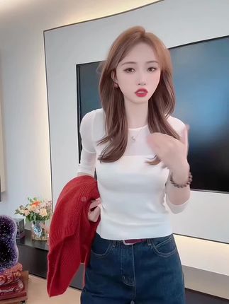 #显瘦上衣 #针织衫 #长袖针织衫