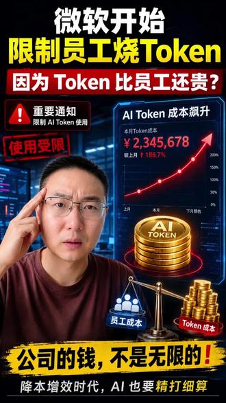 微软开始限制员工烧Token Token太贵了,微软开始限制员工使用方式#微软#Token#