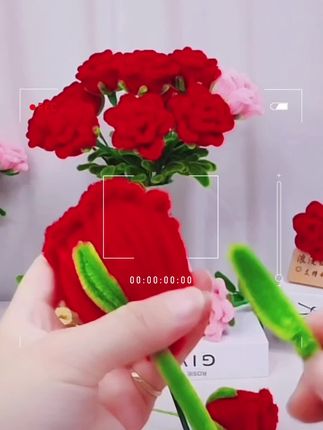 【11朵】酒杯玫瑰花手工DIY材料包扭扭棒情人节送女朋友礼物