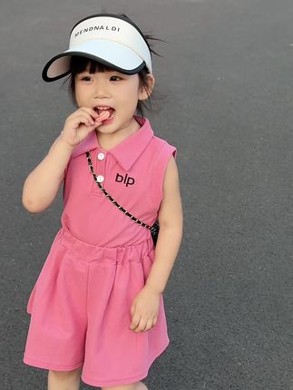 极简风韩版小套装,这个颜色好显白呀,穿上好乖好可爱呀思#骗你生女孩系列#萌娃穿搭#儿童套装#高品质童装