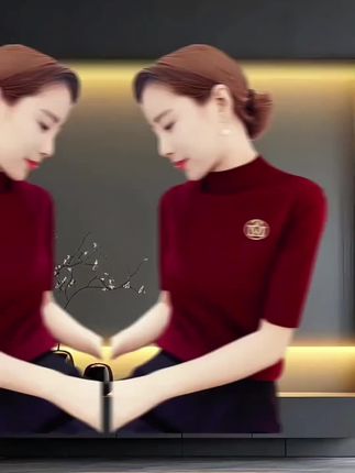 @完美有多美 洋气修身安哥拉红五分袖打底衫计 #浅浅期待一下秋冬穿搭 #早秋穿搭# 洋气减龄 #秀出你的时尚范 #我的日常 搭合集#衣服质量杠杠的好