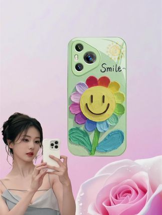 太阳花绿适用苹果16/15华为P70/vivo/oppo金属漆玻璃防摔手机壳女#网红手机壳 #防摔手机壳 @DOU+上热门 @DOU+好生意 @DOU+小助手