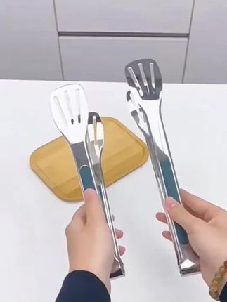 316不锈钢食品夹厨房煎牛排专用烤肉夹子家用防烫面,包烧烤食物夹#食品夹打蛋器 #夹子 @DOU+小助手 @DOU+上热门