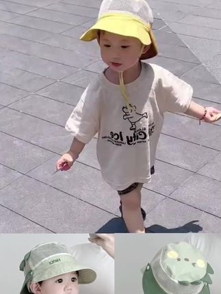 超级满意的防晒帽!戴上还超可爱,轻便透气需要遮的还都能遮住,款式颜色很多#遮阳帽#防晒帽 #儿童帽子 #儿童防晒帽 #儿童好物