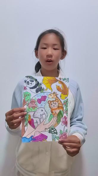我家王一童小画家上线啦!参加黑龙江省环境保护志愿者联合会举办的守护生物多样性艺术作品征集。用一支画笔,守护大美龙江的生灵!#龙江生态小卫士 #大美龙江志愿有我