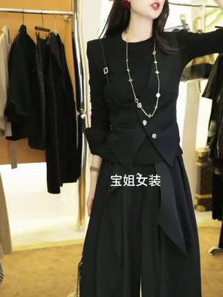 【慢调巴黎】设计师定制拼接假两件长袖弹力显瘦上衣 #新款上新 #上衣#百搭上衣#时尚穿搭 #显瘦穿搭