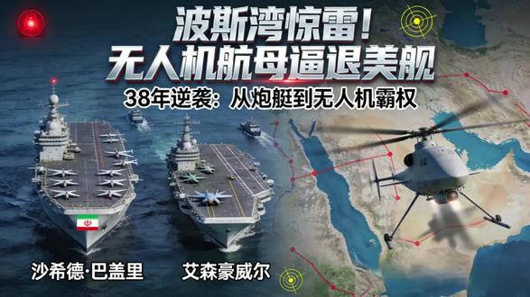 波斯湾名场面!伊朗4万吨无人机航母硬刚美军核航母,见证者136无人机贴甲板盘旋,直接逼退艾森豪威尔号!评书式讲透这场以小博大的巅峰较量,从被俘美军无人机逆袭到空中小摩托破防霸权,全程高能无尿点,听得人热血沸腾!#军事评书 #伊朗无人机 #美军艾森豪威尔号航母 #见证者136无人机 #霍尔木兹海峡