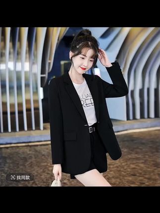 黑色小西装外套女春秋季2025新款韩版网红休闲气质爆款西服女上衣#外套穿搭 #强烈推荐 #时尚穿搭 #时尚气质穿搭