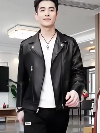 男士皮衣夹克外套 #皮衣#夹克#外套#时尚潮流穿搭#高端大气上档次@DOU+上热门 @D+小助手