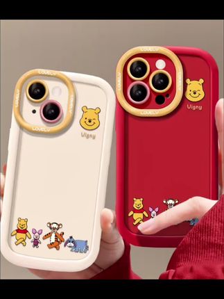 适用苹果16promax手机壳可爱维尼小熊iPhone15pro保护套14pro简约#手机壳