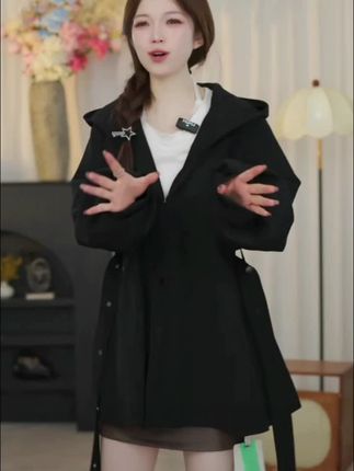 CHANOTTEL 短款风衣外套女2025秋季显瘦灯笼袖外套女小个子爆款#女性气质穿搭 #时尚搭配服装