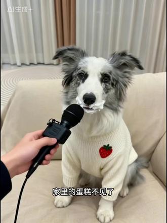 是谁偷吃了蛋糕#养宠 #ai狗狗 #狗狗