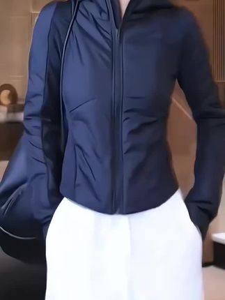 2025夹棉连帽短外套女新款修身气质小个子洋气轻薄夹克小棉袄#驾驶知识 #天文爱好者 #日常生活 #日常生活 #大乐透选号技巧
