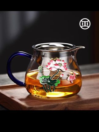 #创作灵感 #景泰蓝玻璃公道杯#茶漏一体套装#茶具好物推荐 #高硼硅玻璃 #高端大气 ,美观实用