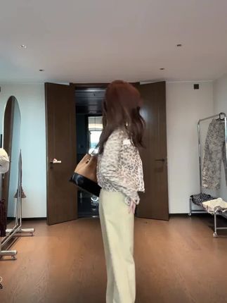豹纹限定'小众定染豹纹印花立领外套C 9309#外套 #女装 #百搭 #上衣