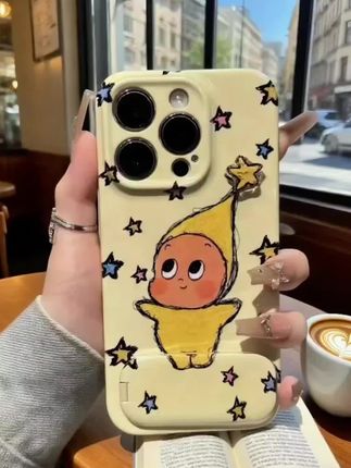 啊啊啊!好可爱的韩风奶乎乎星星人💫小子~小星星还会旋转~支架打开还可以当补妆镜~好朋友我们一人一个~ #手机壳 #星星人 #星星人手机壳 #种草