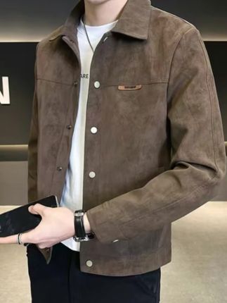 外套男款春秋季爆款2025新款夹克修身男装痞帅潮牌高级感男士皮衣 #修身外套 #男士夹克 #品质男装 #时尚潮流穿搭 #夹克外套